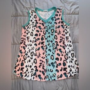 Stylish Leopard Print Women's Tank Top Size Small